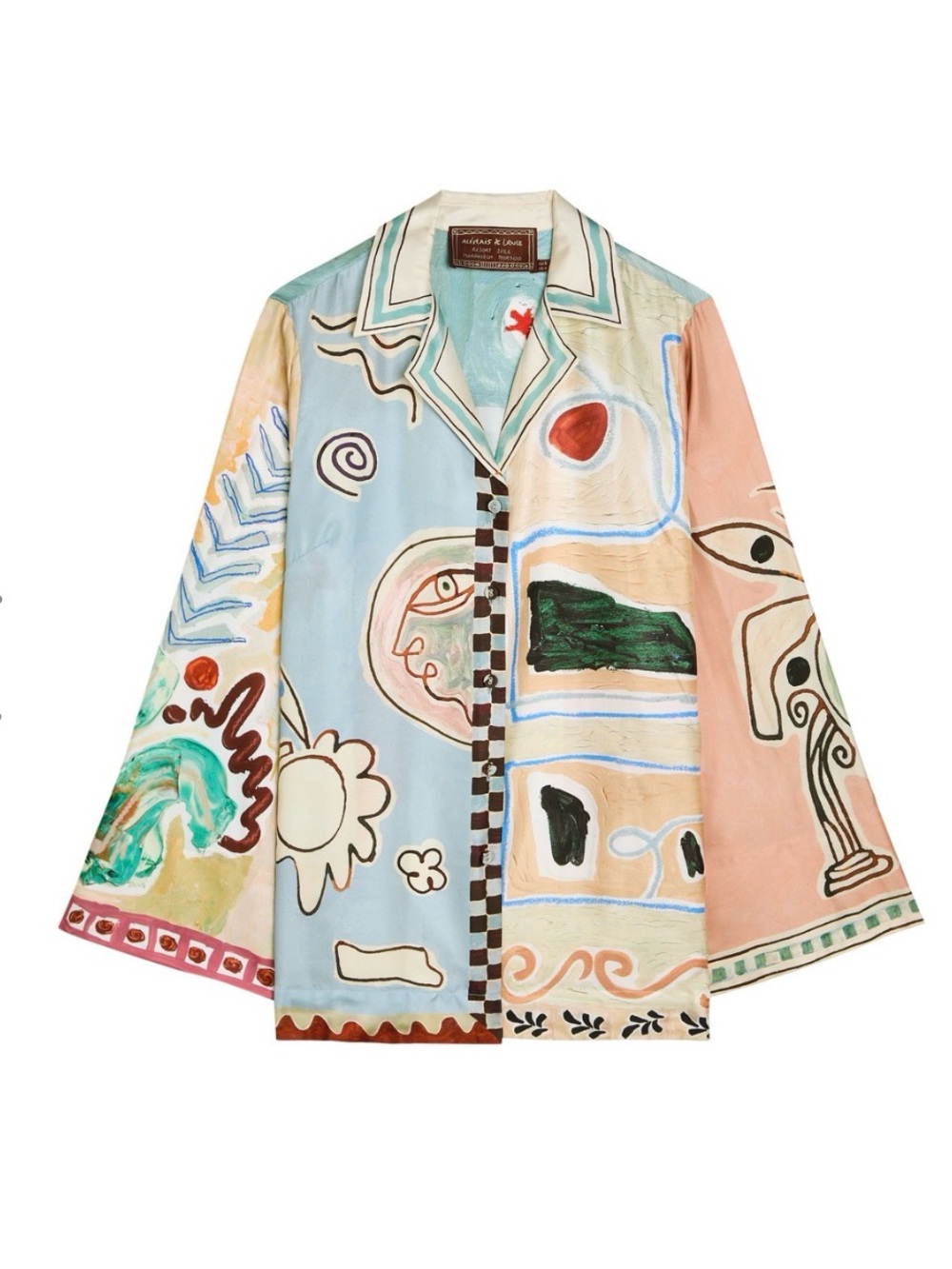 Alemais michelle Abstract Silk Blouse in Multi-Color NWOT